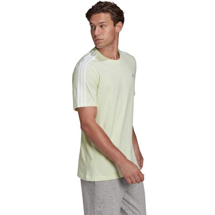 Vyriški medvilniniai marškinėliai adidas Essentials 3-Stripes, smėlio