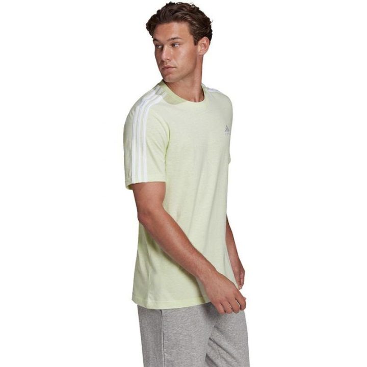 Vyriški medvilniniai marškinėliai adidas Essentials 3-Stripes, smėlio