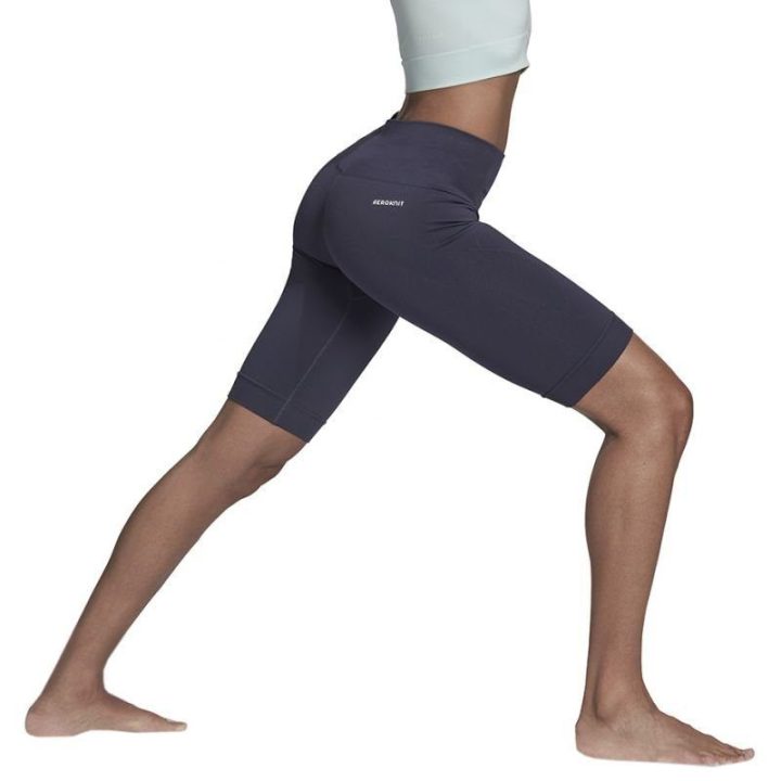 Moteriškos trumpos tamprės adidas Aeroknit Seamless, tamsiai mėlynos