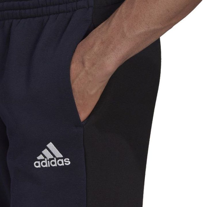 Vyriškos siaurėjančios sportinės kelnės adidas, tamsiai mėlynos