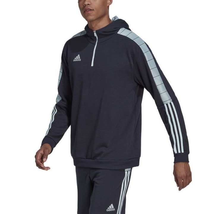 Vyriškas džemperis su gobtuvu adidas Tiro, tamsiai mėlynas