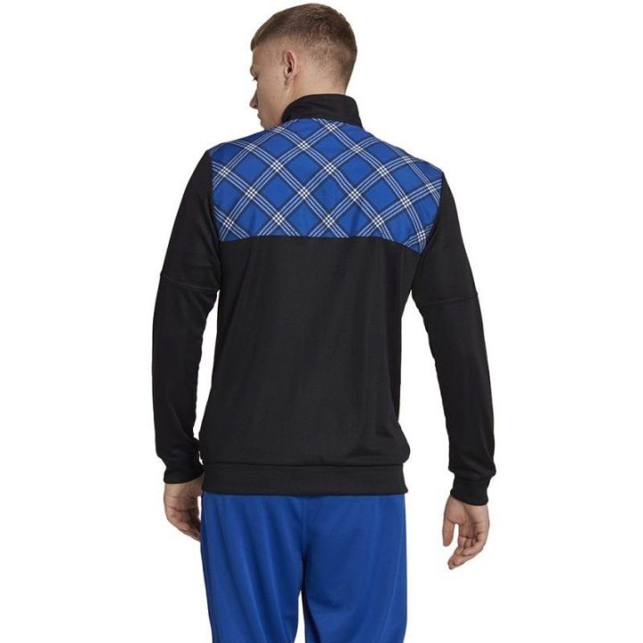 Vyriškas sportinis džemperis adidas Tiro Track, juodas ir mėlynas