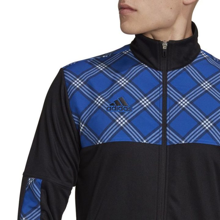 Vyriškas sportinis džemperis adidas Tiro Track, juodas ir mėlynas