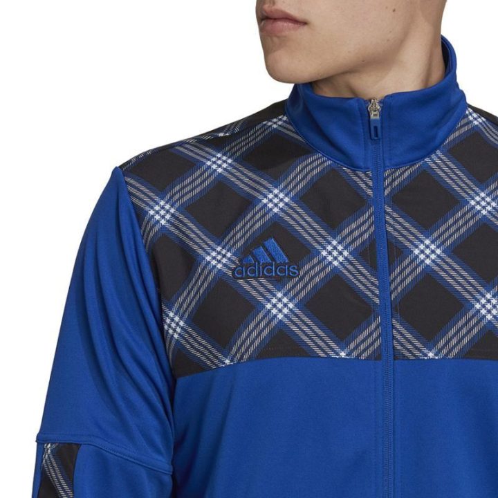 Vyriškas džemperis su užtrauktuku adidas Tiro Track, mėlynas