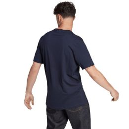 Vyriški marškinėliai su siuvinėtu logotipu adidas Essentials, tamsiai mėlyni