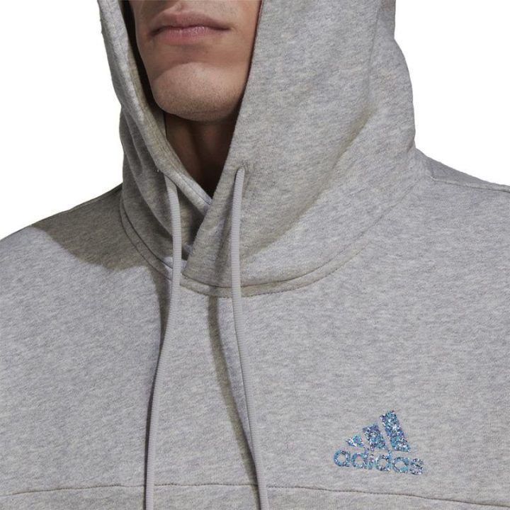 Vyriškas medvilninis džemperis su gobtuvu adidas Stadium, pilkas