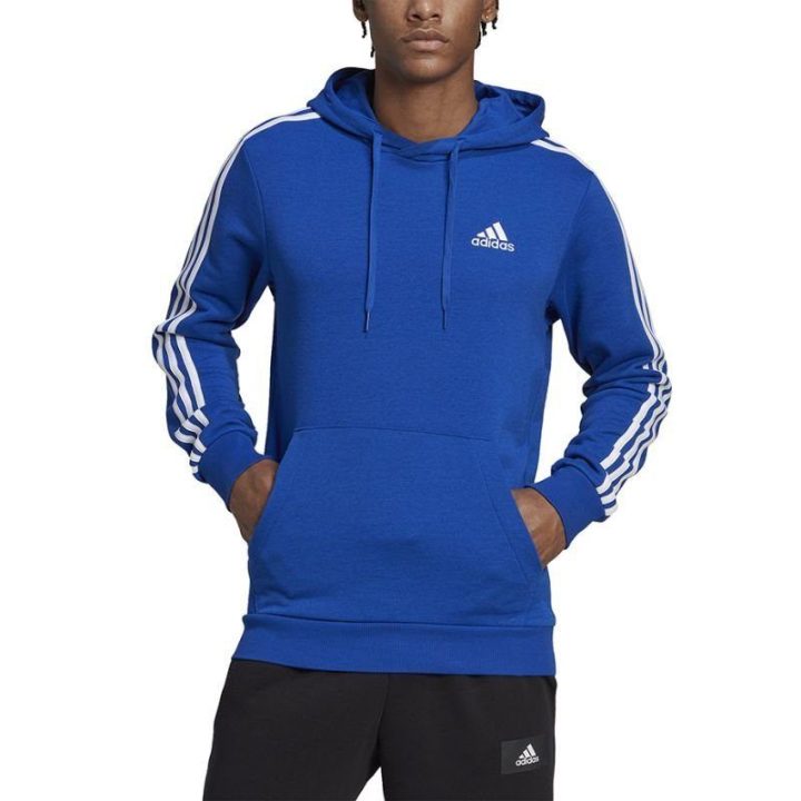 Vyriškas džemperis su gobtuvu adidas Essentials 3-Stripes, mėlynas