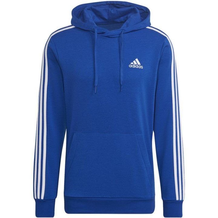 Vyriškas džemperis su gobtuvu adidas Essentials 3-Stripes, mėlynas