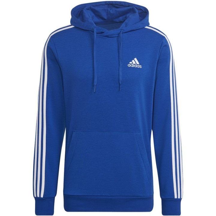 Vyriškas džemperis su gobtuvu adidas Essentials 3-Stripes, mėlynas