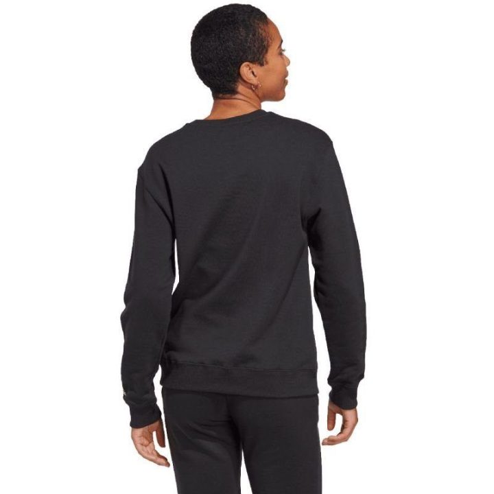Moteriškas medvilninis džemperis adidas Essentials Linear French Terry, juodas