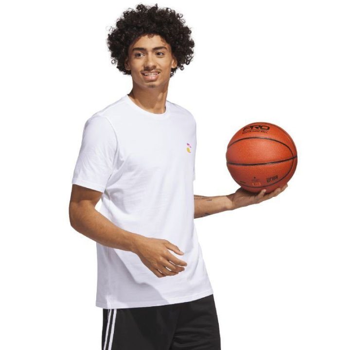 Vyriški medvilniniai marškinėliai adidas Lil Stripe, balti