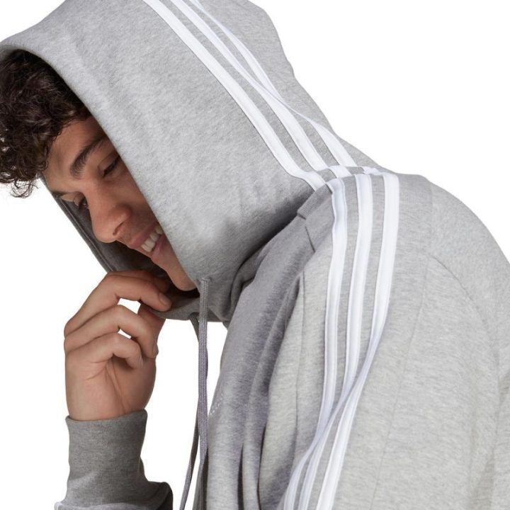 Vyriškas džemperis su gobtuvu adidas Essentials French Terry, pilkas