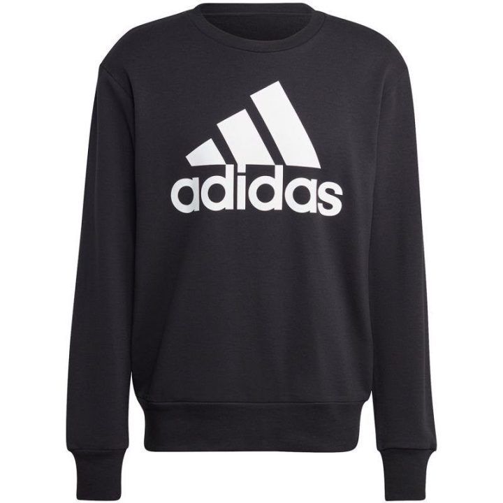 Vyriškas medvilninis džemperis su dideliu logotipu adidas, juodas