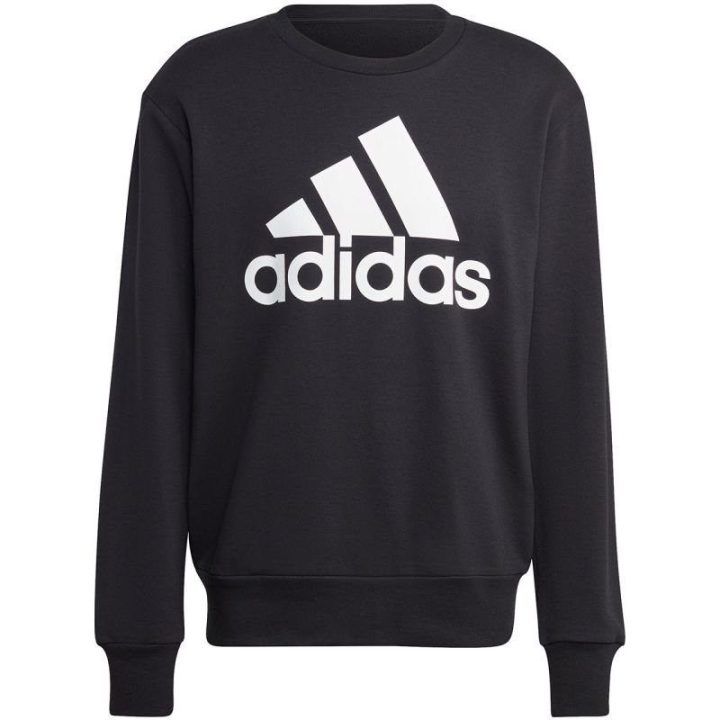 Vyriškas medvilninis džemperis su dideliu logotipu adidas, juodas