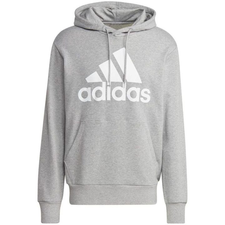 Vyriškas medvilninis džemperis su gobtuvu adidas Essentials, pilkas