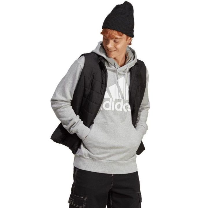 Vyriškas medvilninis džemperis su gobtuvu adidas Essentials, pilkas