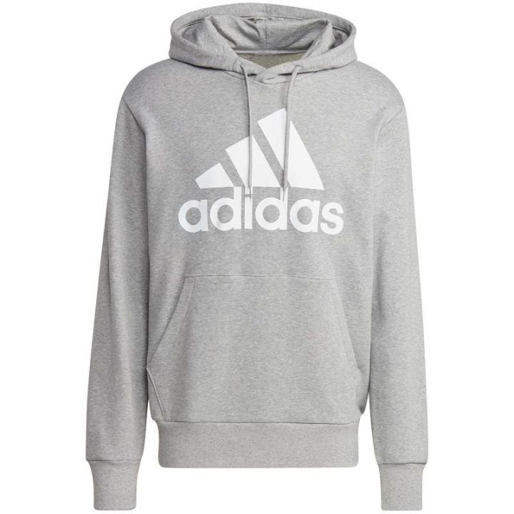 Vyriškas medvilninis džemperis su gobtuvu adidas Essentials, pilkas