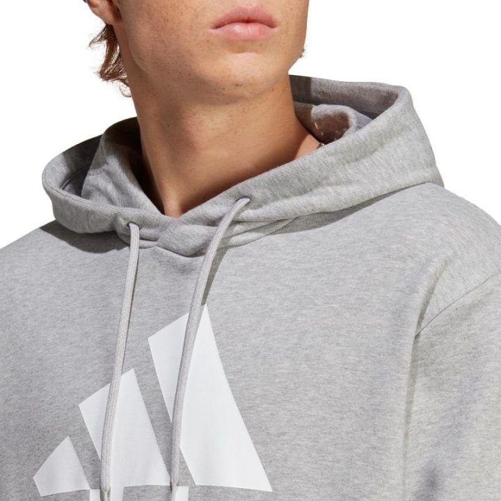 Vyriškas medvilninis džemperis su gobtuvu adidas Essentials, pilkas