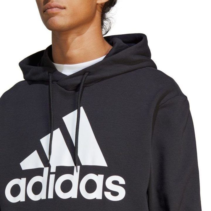 Vyriškas medvilninis džemperis su gobtuvu adidas Essentials, juodas