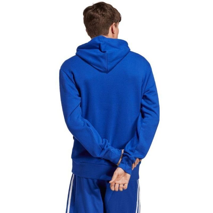 Vyriškas medvilninis džemperis su gobtuvu adidas Essentials, mėlynas