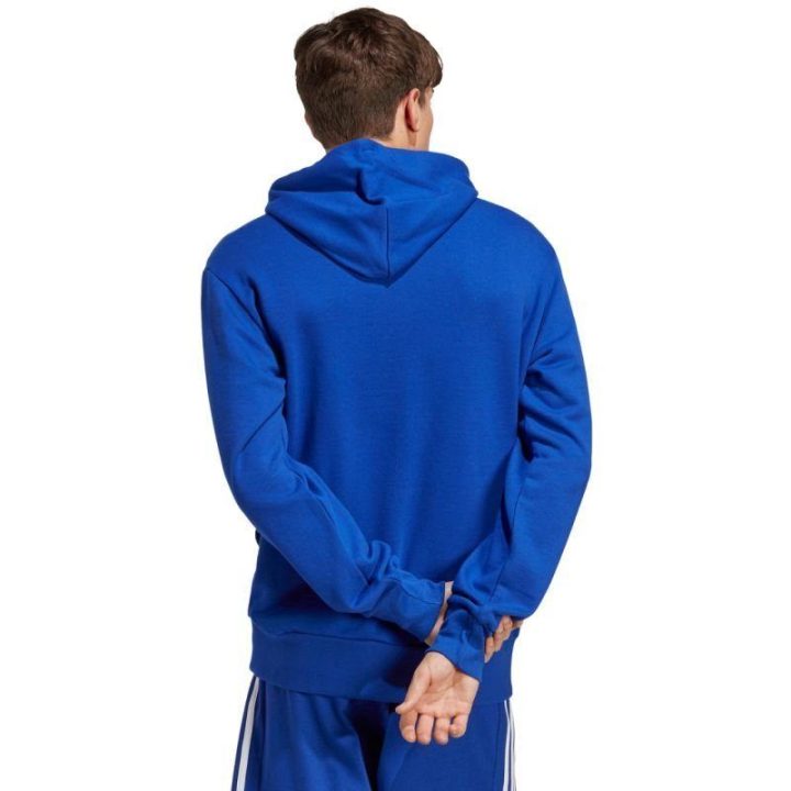 Vyriškas medvilninis džemperis su gobtuvu adidas Essentials, mėlynas