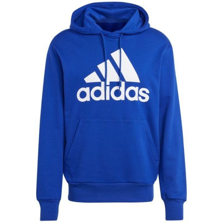 Vyriškas medvilninis džemperis su gobtuvu adidas Essentials, mėlynas