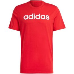 Vyriški marškinėliai su dideliu logotipu adidas Essentials, raudoni