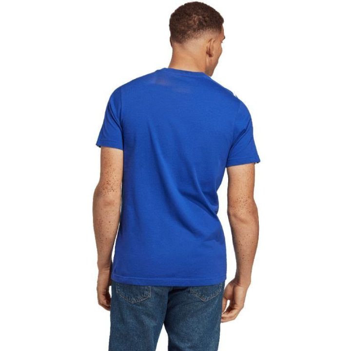 Vyriški medvilniniai marškinėliai adidas Essentials 3-Stripes, mėlyni