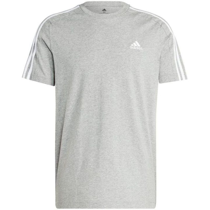 Vyriški medvilniniai marškinėliai su 3 juostomis adidas, pilki