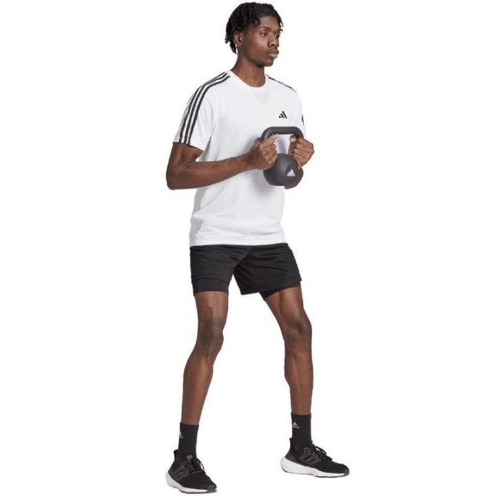 Vyriški marškinėliai adidas Train Essentials 3-Stripes, balti