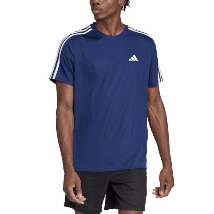 Vyriški marškinėliai adidas Train Essentials 3-Stripes, tamsiai mėlyni