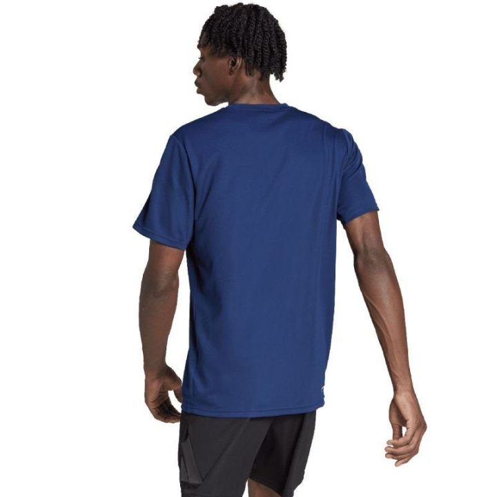 Vyriški marškinėliai adidas Train Essentials 3-Stripes, tamsiai mėlyni