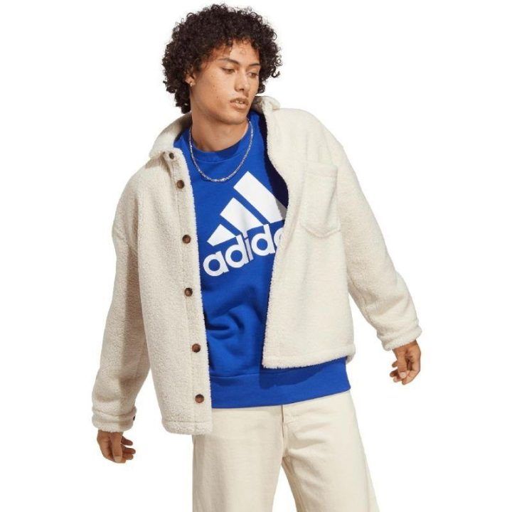 Vyriškas džemperis su dideliu logotipu adidas Essentials, mėlynas