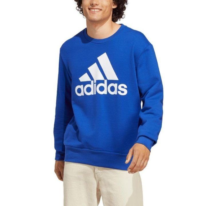 Vyriškas džemperis su dideliu logotipu adidas Essentials, mėlynas