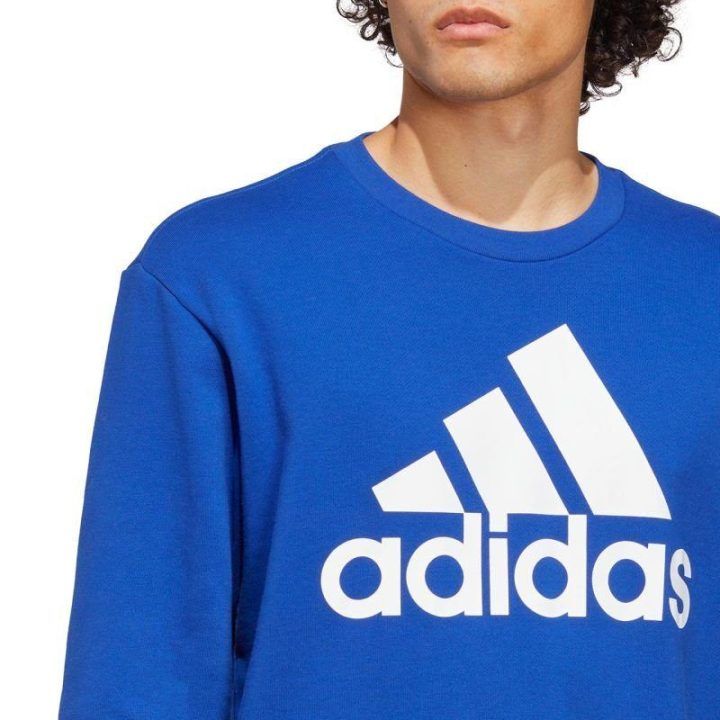 Vyriškas džemperis su dideliu logotipu adidas Essentials, mėlynas