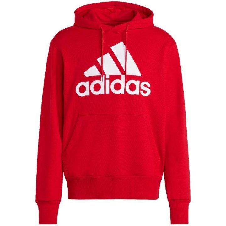 Vyriškas medvilninis džemperis su gobtuvu adidas Essentials, raudonas