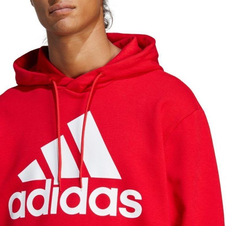 Vyriškas medvilninis džemperis su gobtuvu adidas Essentials, raudonas