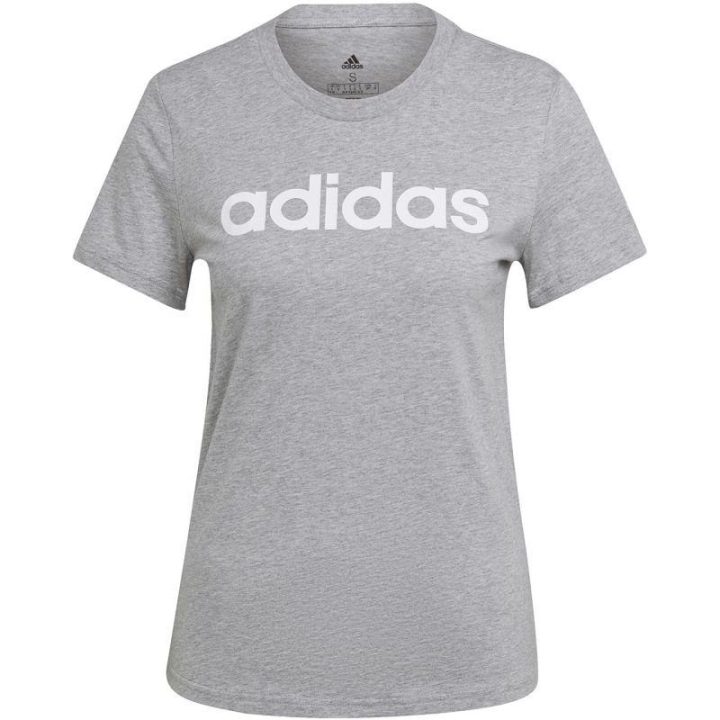 Moteriški marškinėliai adidas Essentials Slim Logo, pilki