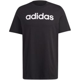 Vyriški marškinėliai su dideliu logotipu adidas Essentials, juodi