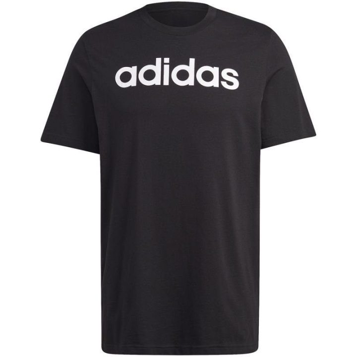 Vyriški marškinėliai su dideliu logotipu adidas Essentials, juodi
