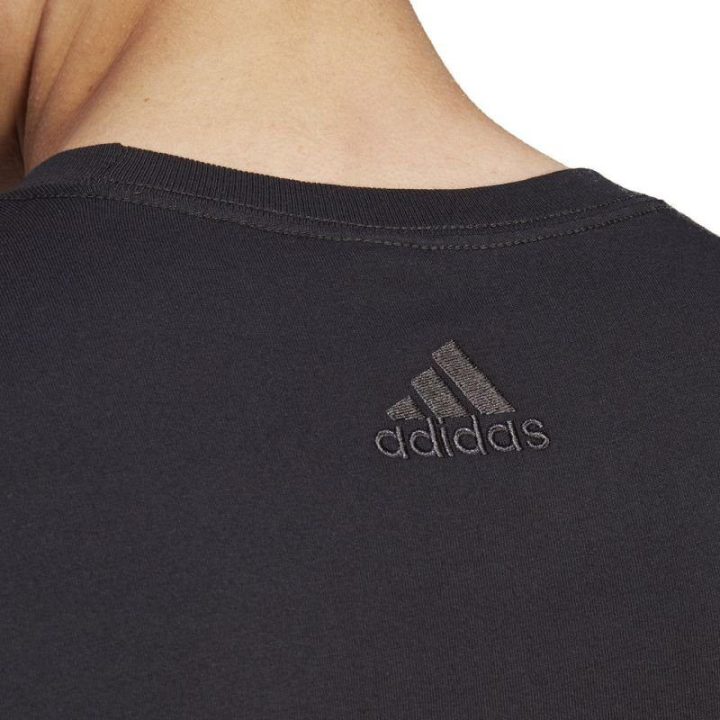 Vyriški marškinėliai su dideliu logotipu adidas Essentials, juodi
