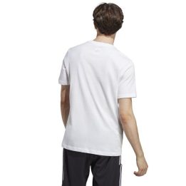Vyriški marškinėliai adidas Essentials su siuvinėtu logotipu, balti