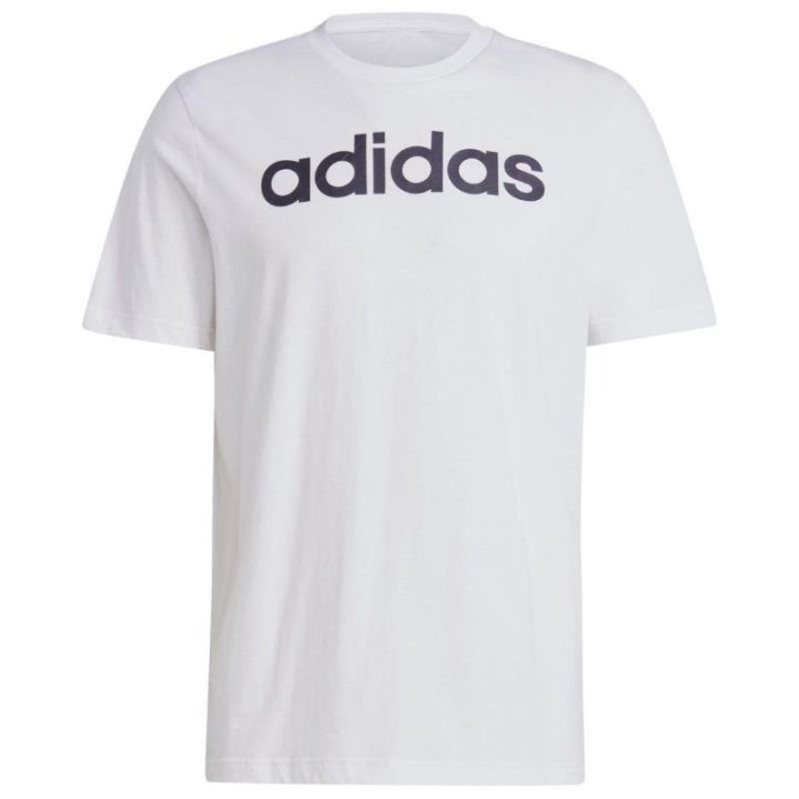 Vyriški marškinėliai adidas Essentials su siuvinėtu logotipu, balti