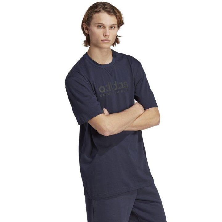 Vyriški medvilniniai marškinėliai adidas All SZN, tamsiai mėlyni