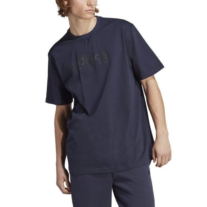 Vyriški medvilniniai marškinėliai adidas All SZN, tamsiai mėlyni