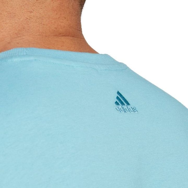 Vyriški marškinėliai su dideliu užrašu adidas All SZN, mėlyni