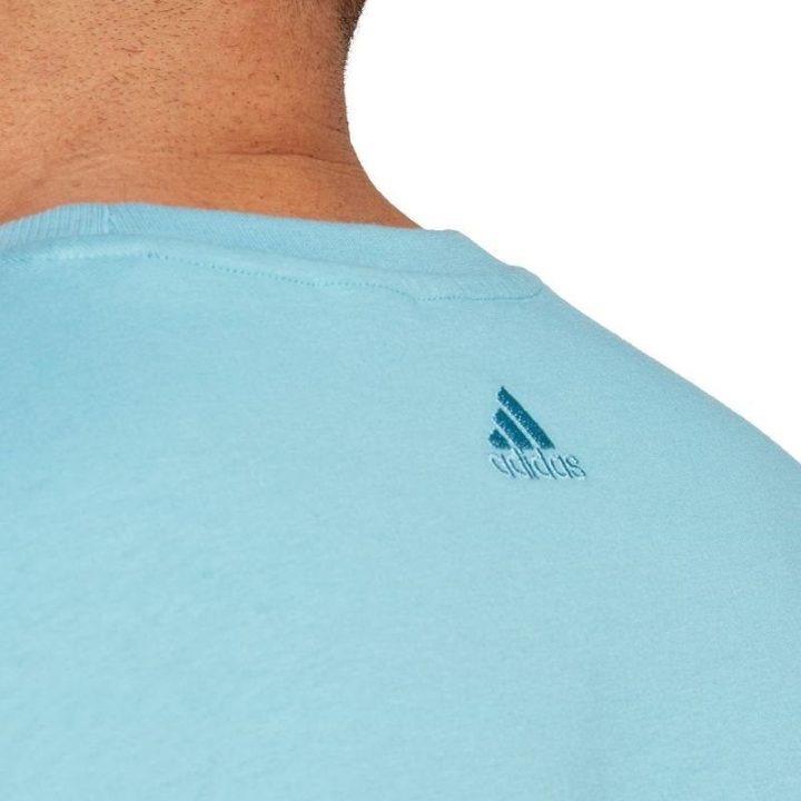 Vyriški marškinėliai su dideliu užrašu adidas All SZN, mėlyni
