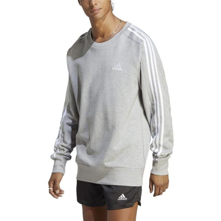 Vyriškas džemperis adidas Essentials French Terry 3-Stripes, pilkas