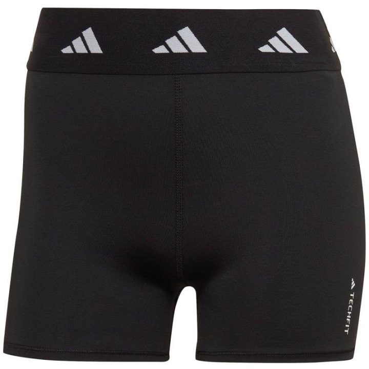 Moteriški šortai aukštu juosmeniu adidas Techfit, juodi