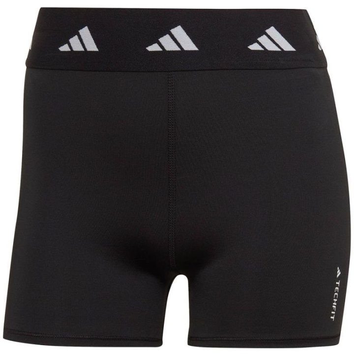 Moteriški šortai aukštu juosmeniu adidas Techfit, juodi